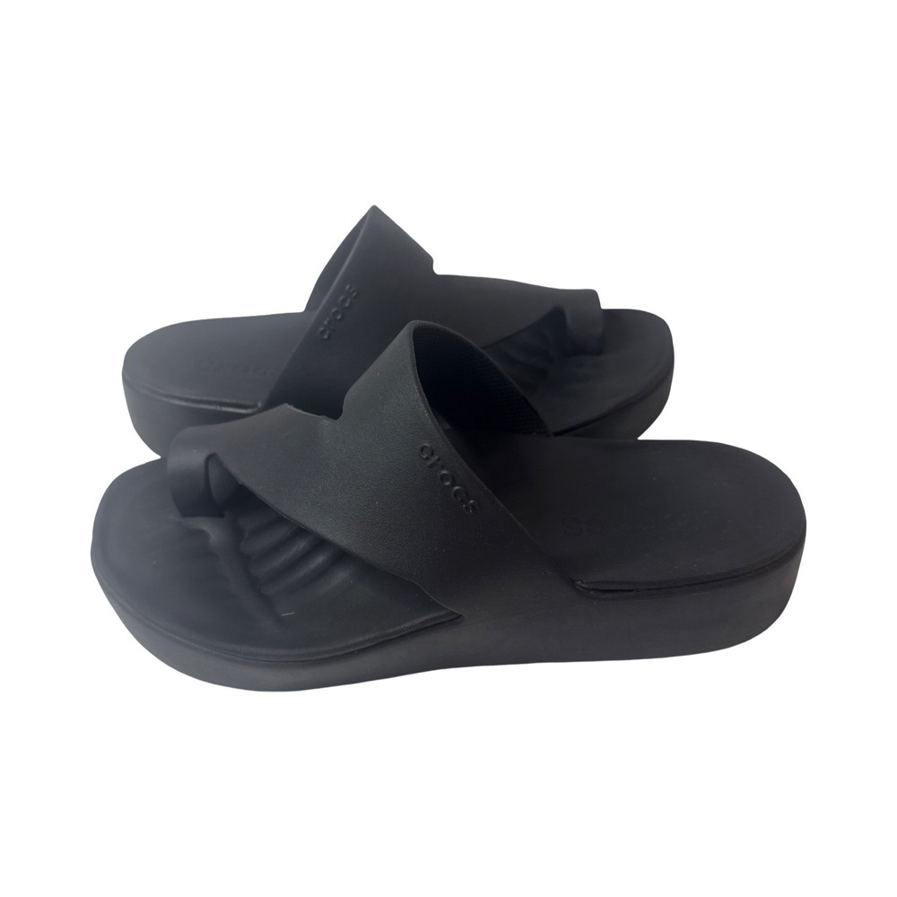 Crocs Serena Toe Post Sandals Black Slide Flip Flop Womens 9 205468